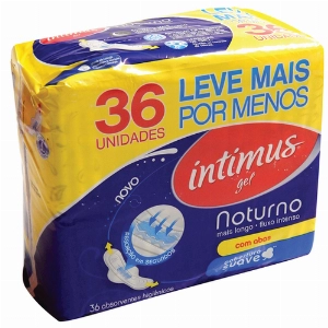 Absorvente Intimus Gel Noturno Suave Com Abas 36 Unidades