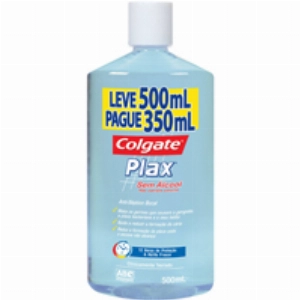 Antisseptico Bucal COLGATE Plax Soft Mint com Fluor Sem Álcool Leve 500ml e Pague 350ml