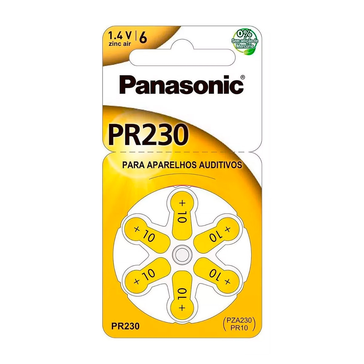 Bateria Para Aparelho Auditivo Com 6 Unidades Ref: Pr230H Panasonic