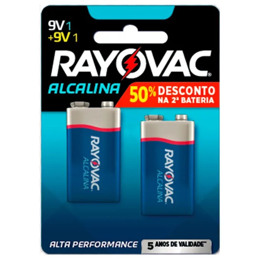 Bateria Rayovac 9v Alcalina Com 2 Unidades