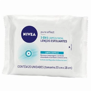 Lenços Esfoliantes NIVEA 3 em 1 Antibacteriano Pacote com 20 unid